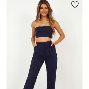Navy Two Piece Jumpsuit